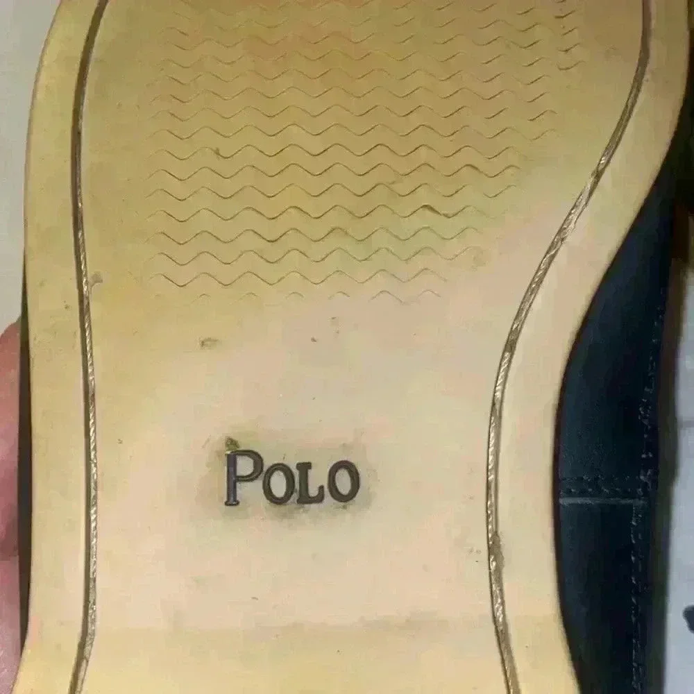 Polo Ralph Lauren men’s navy blue leather boat shoes
